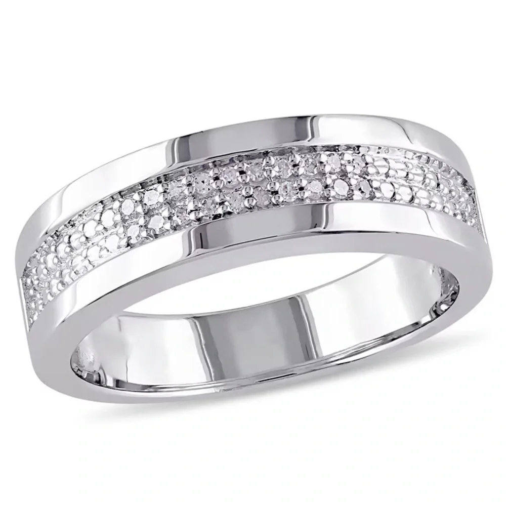Zales Silver Diamond Accent wedding Band